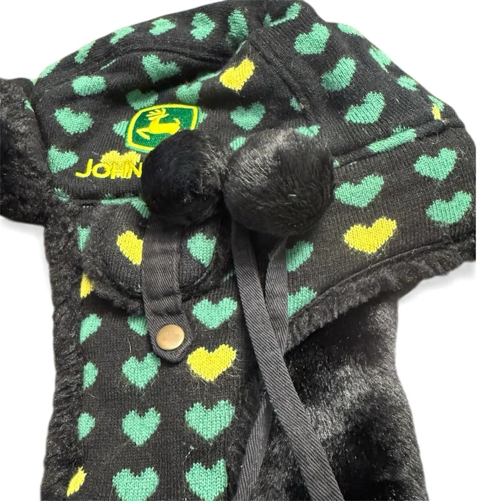 John‎ Deere Kids Winter Hat Green YellowHearts One Size Fits Most Youth Girls